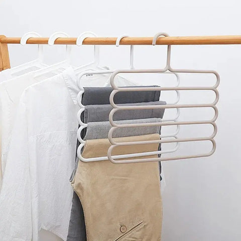 Pants Rack Plastic Pants Socks Storage Organizers 5 Layers Trousers Britches Storage Hangers Wardrobe Storage Organization wiktra