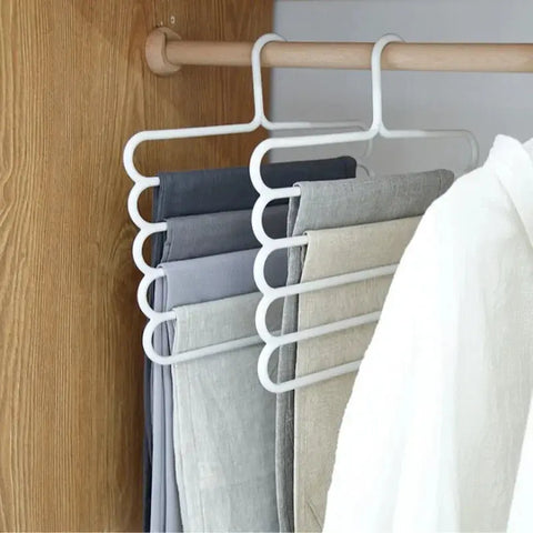 Pants Rack Plastic Pants Socks Storage Organizers 5 Layers Trousers Britches Storage Hangers Wardrobe Storage Organization wiktra