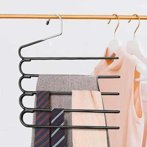 Pants Rack Space-saving Pants Rack 5-tier Space-saving Closet Organizers for Wrinkle-free Storage of Pants Scarves for Home wiktra