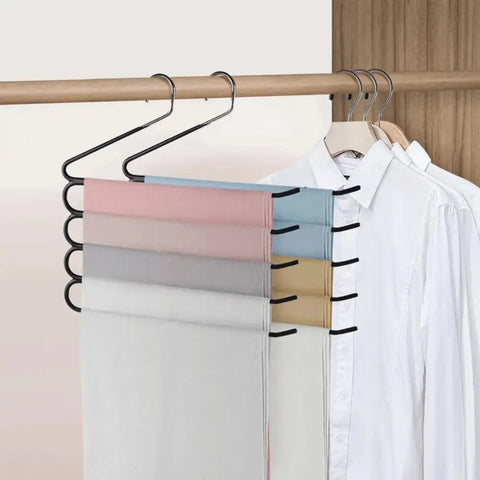 Pants Rack Space-saving Pants Rack 5-tier Space-saving Closet Organizers for Wrinkle-free Storage of Pants Scarves for Home wiktra