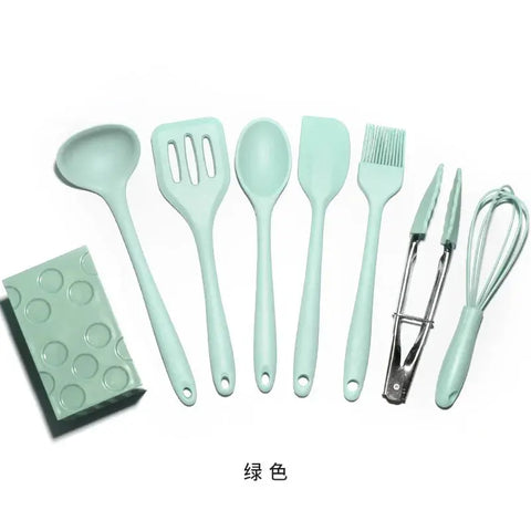 Silicone 8/Pcs Set Kitchenware Non-stick Cookware Full Spatula  Mini Storage Box Baking Cooking Utensils Oil Brush Scraper