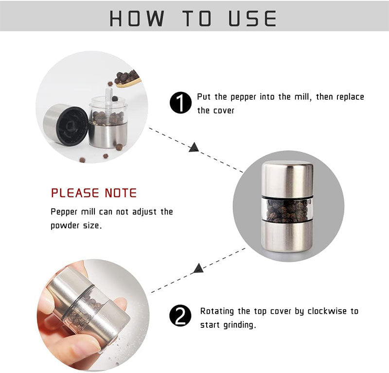 Portable Mini Manual Pepper Grinder