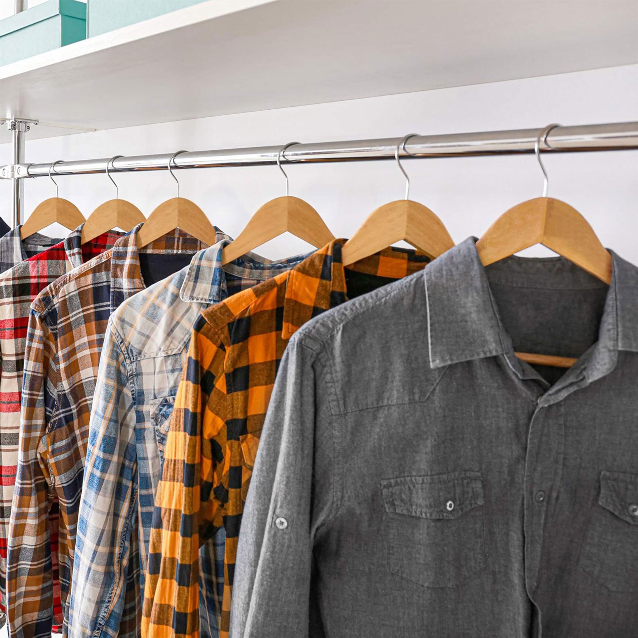 Premium Solid Wood Hangers with Swivel Hooks