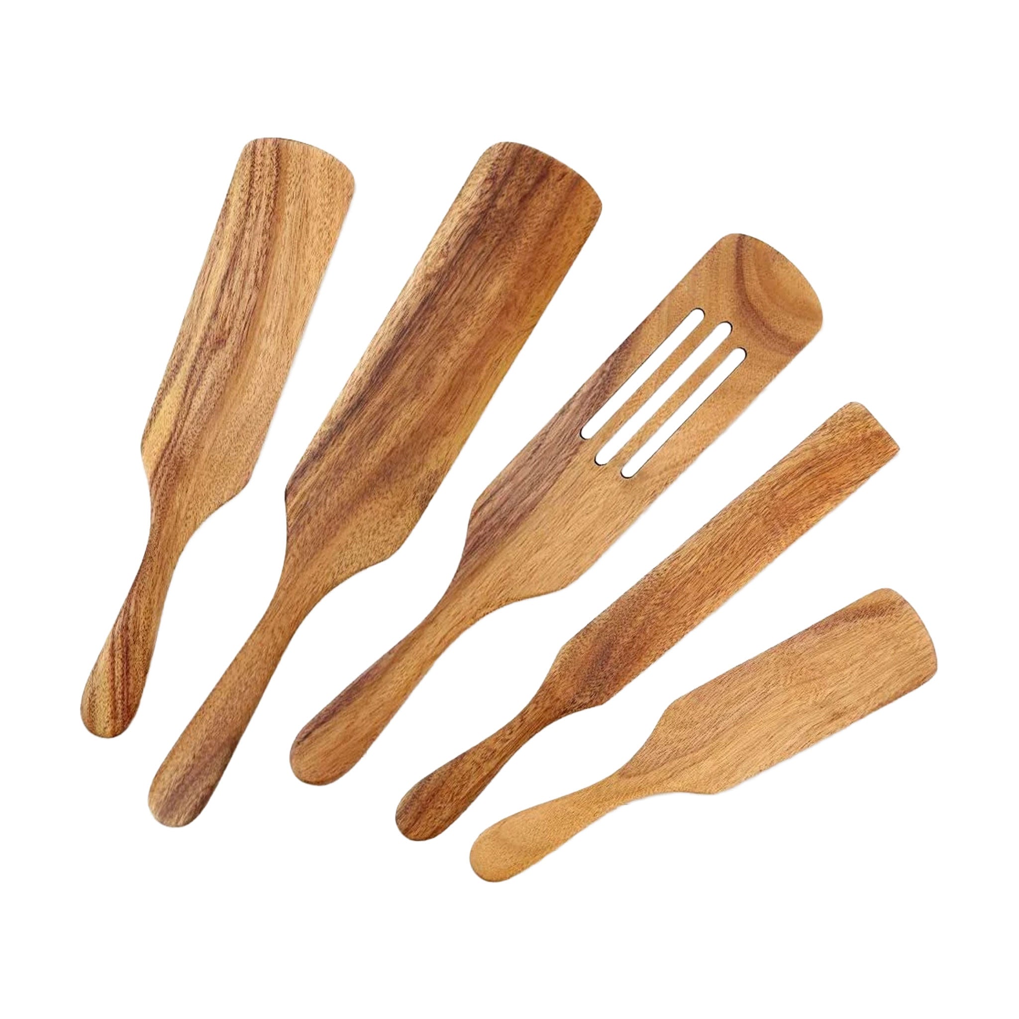 7-Piece Teak Wood Cooking Spoon & Skimmer Set