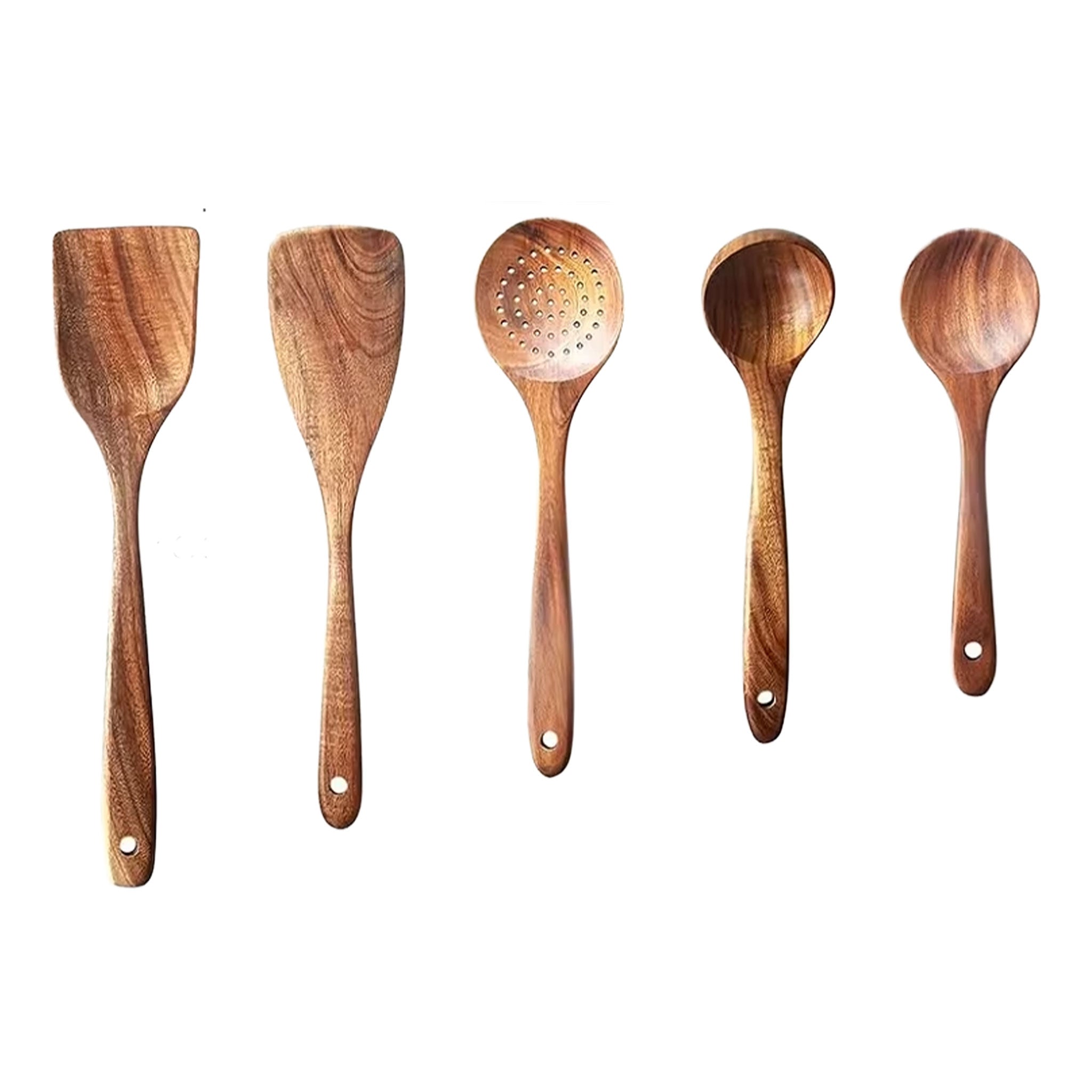 Premium Teak Wood Cooking Utensils — 1–7 Piece Set