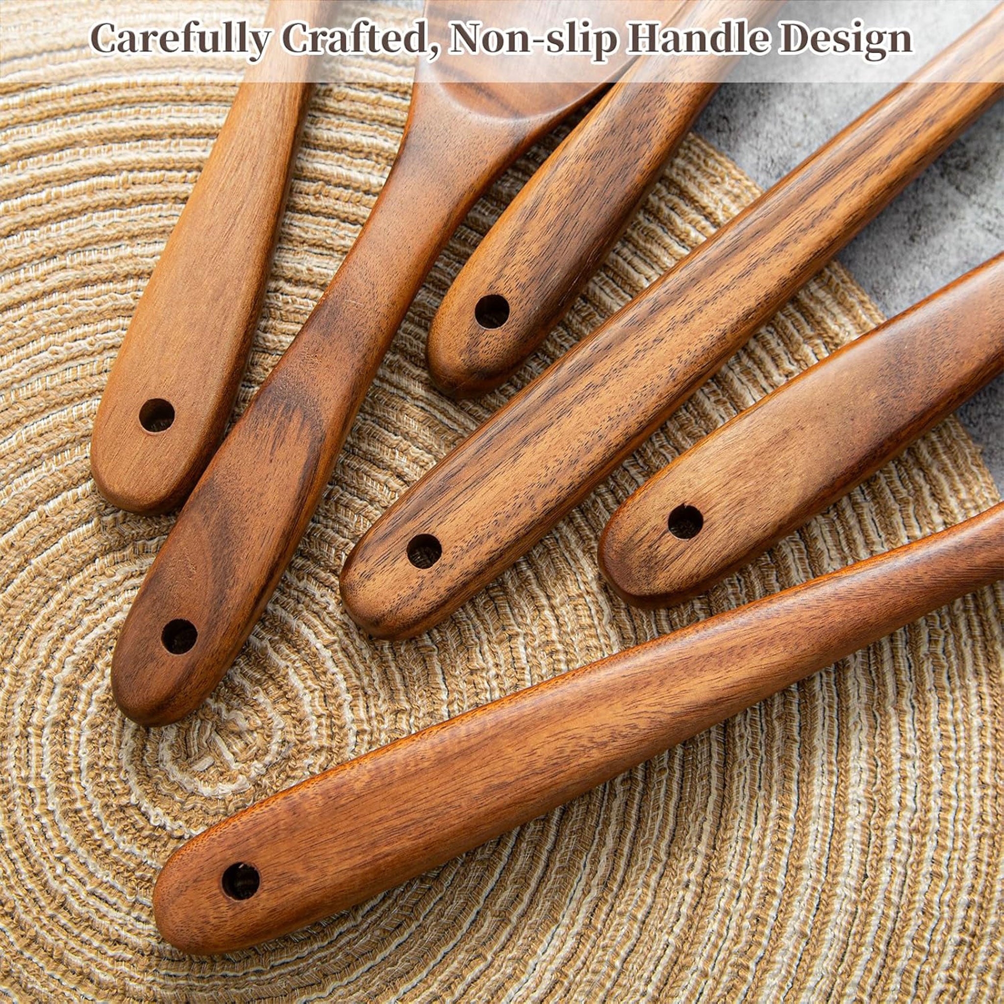 Premium Teak Wood Cooking Utensils — 1–7 Piece Set