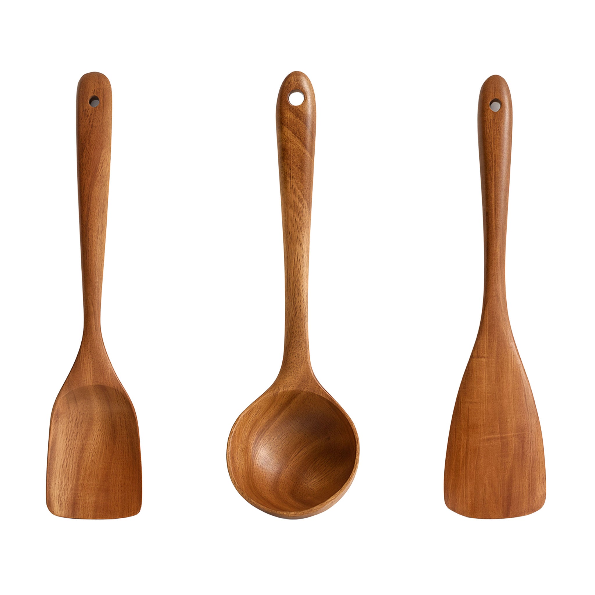 Premium Teak Wood Cooking Utensils — 1–7 Piece Set