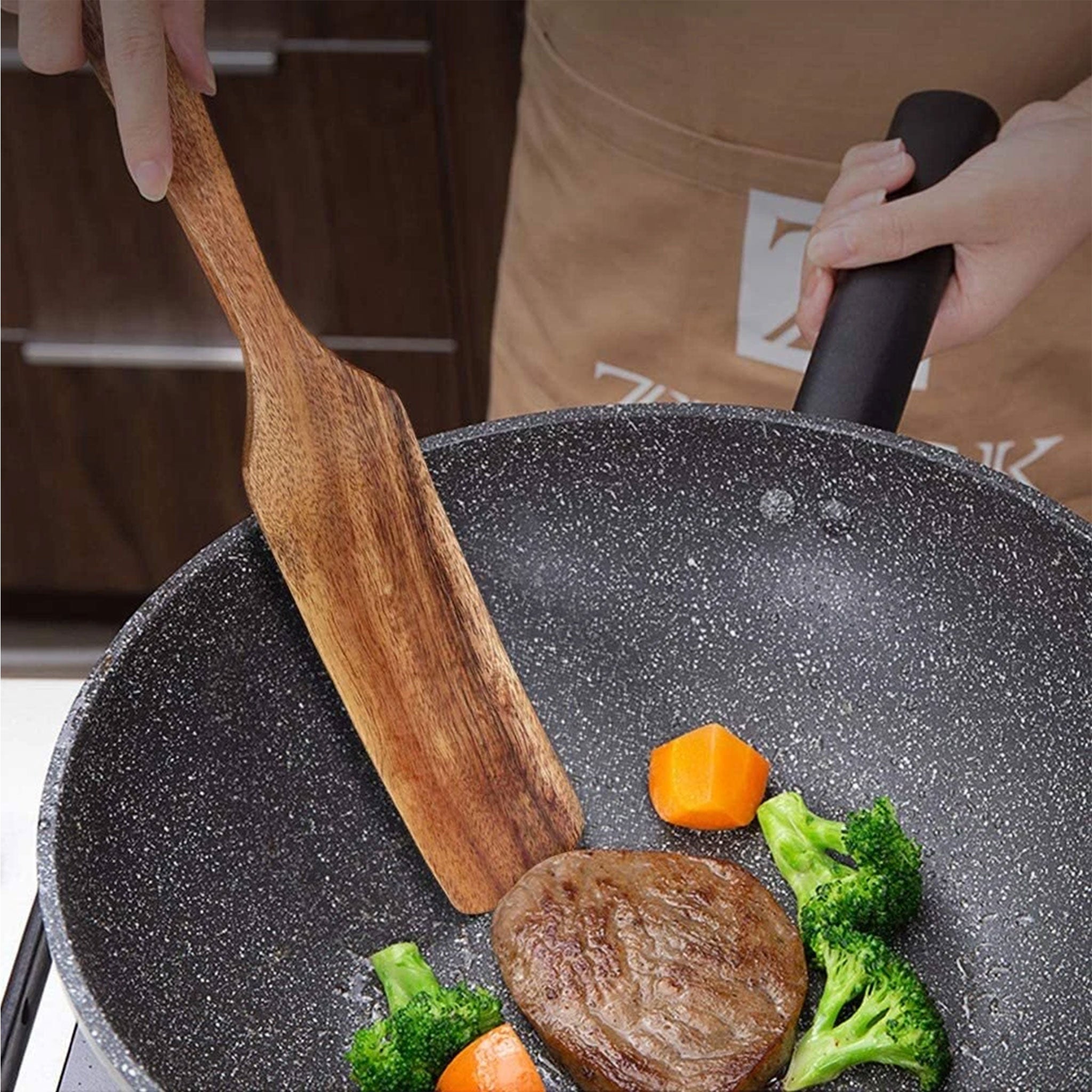 Premium Teak Wood Cooking Utensils — 1–7 Piece Set