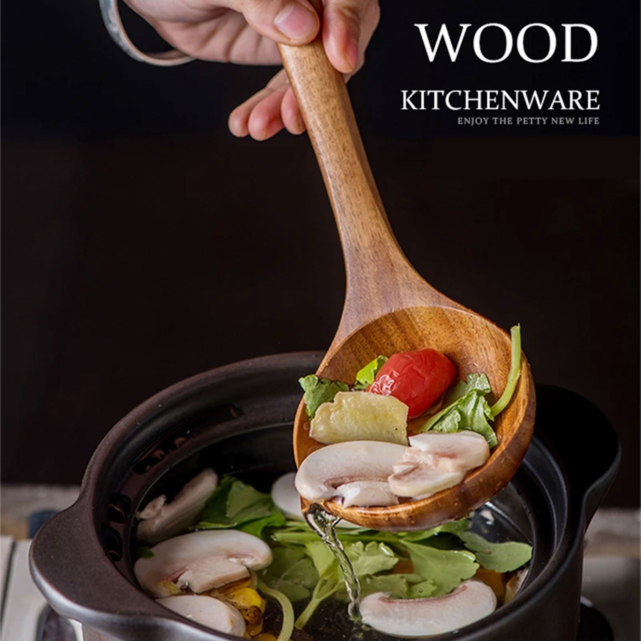 Premium Teak Wood Cooking Utensils — 1–7 Piece Set