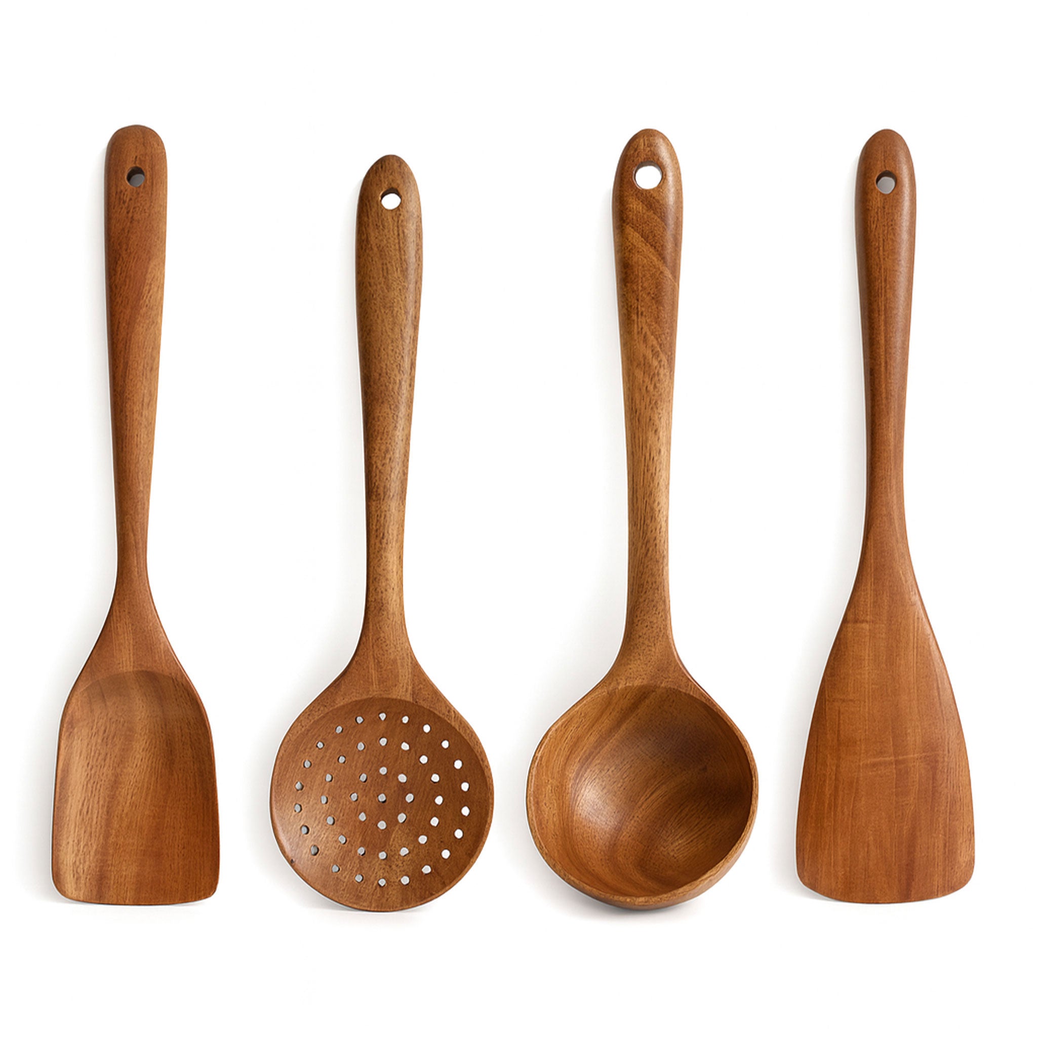 Premium Teak Wood Cooking Utensils — 1–7 Piece Set