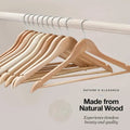 Premium Wooden Hangers Durable Non Slip Coat Hangers Heavy Duty Natural Solid Wood Hanger Clothes Storage Hangers Swivel Hooks wiktra