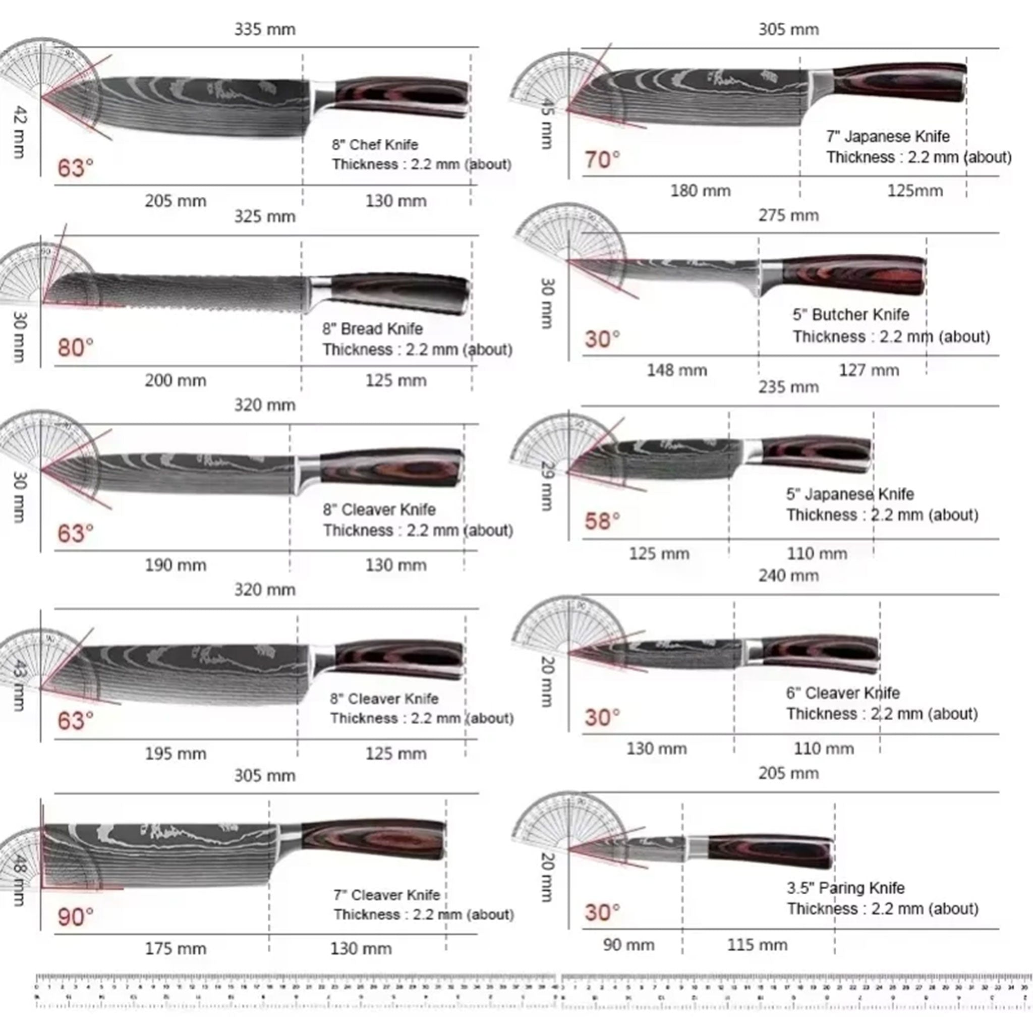 Professional Damascus High Carbon Stainless Steel Kitchen Knife