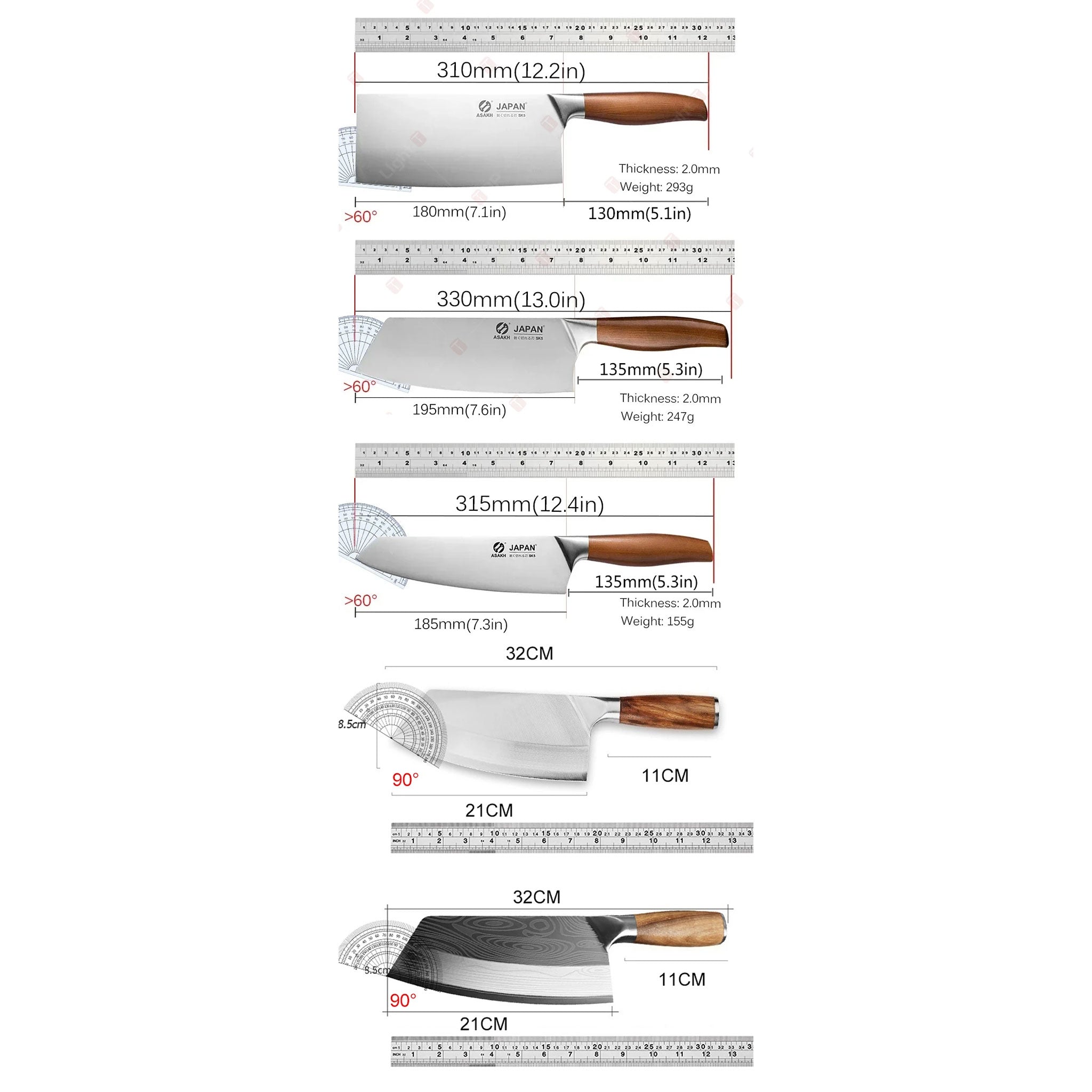 Professional Japanese Stainless Steel Meat & Bone Chopper Knife