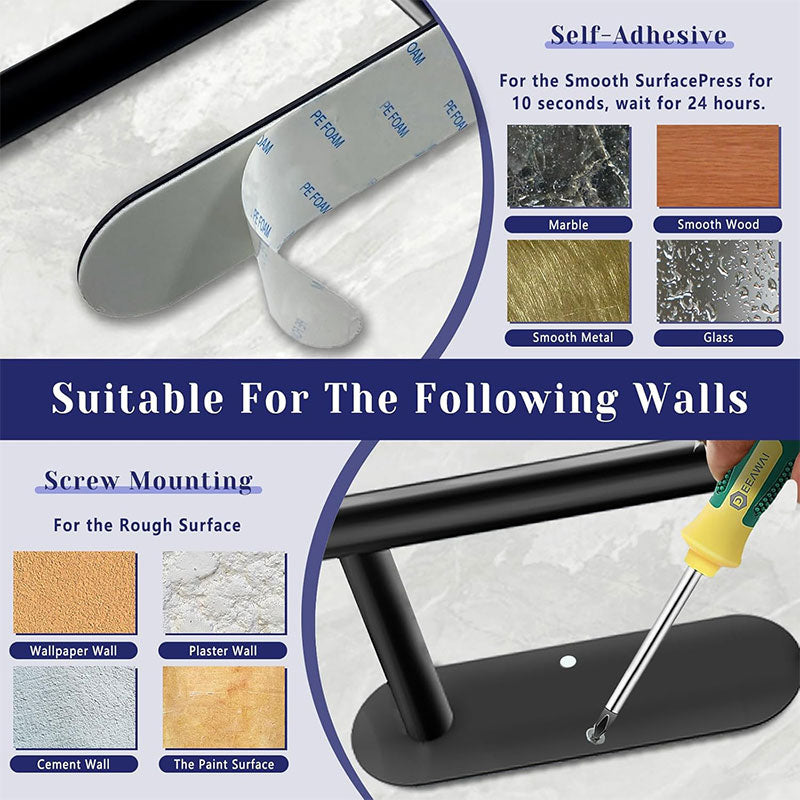 Punch-Free Stainless Steel Paper Towel Holder