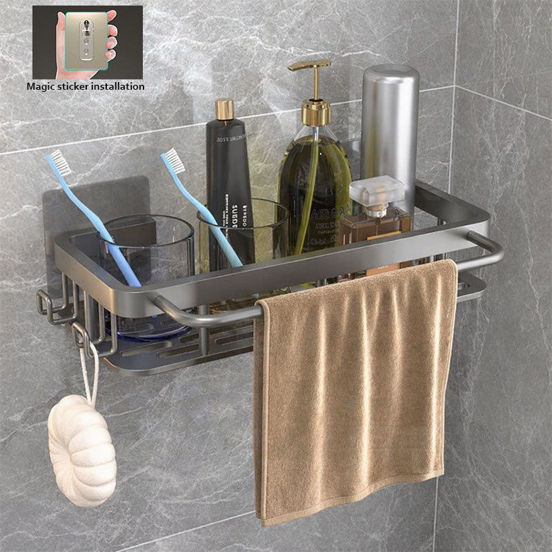 Punch-Free Wall-Mounted Bathroom Shelf
