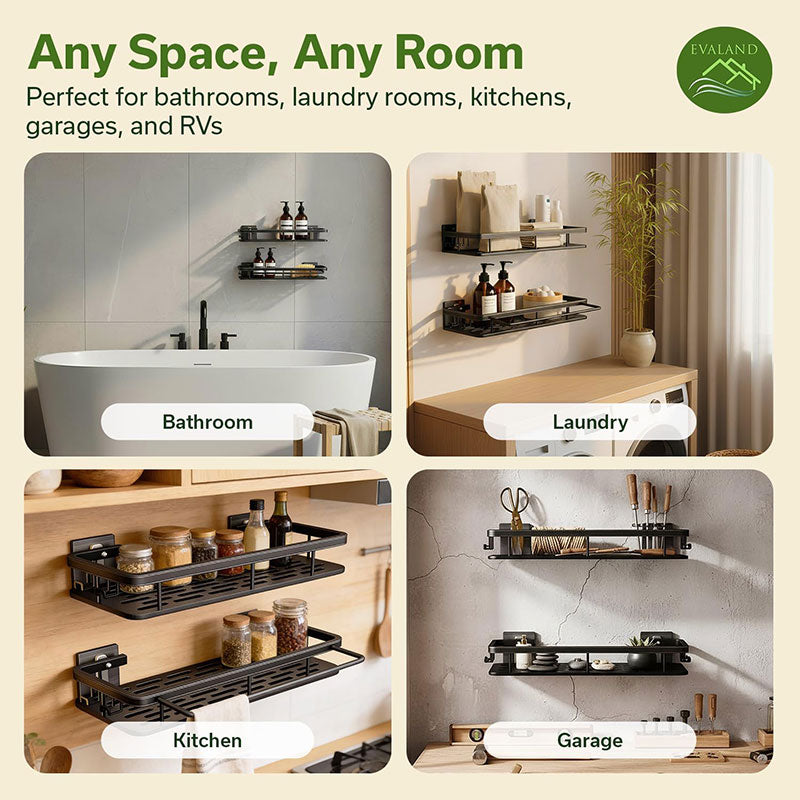 Punch-Free Wall-Mounted Bathroom Shelf