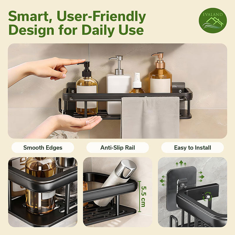 Punch-Free Wall-Mounted Bathroom Shelf