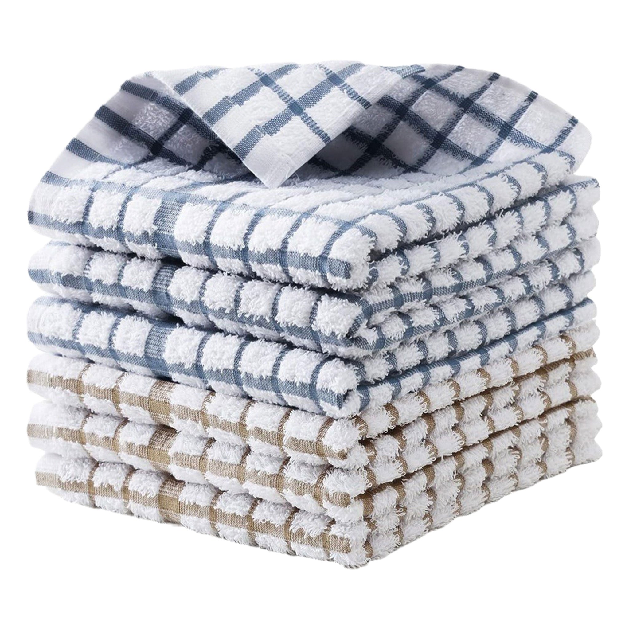 Pure Cotton Waffle Kitchen Towel – Soft Absorbent 30×30 cm Plaid Cloth
