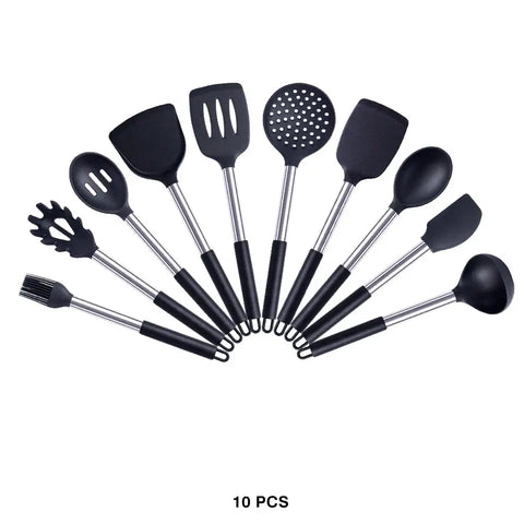 Quality Silicone Utensils Set Kitchen Accessories Non Stick Cooking Tool Heat Resistant Spatula Spoon Kitchenware Dropshipping