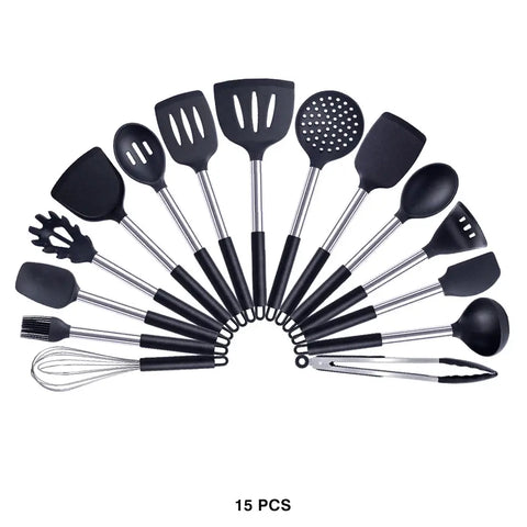 Quality Silicone Utensils Set Kitchen Accessories Non Stick Cooking Tool Heat Resistant Spatula Spoon Kitchenware Dropshipping