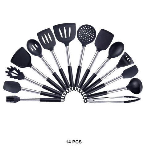 Quality Silicone Utensils Set Kitchen Accessories Non Stick Cooking Tool Heat Resistant Spatula Spoon Kitchenware Dropshipping