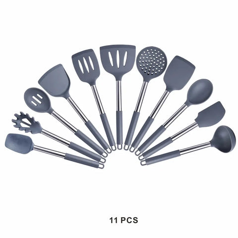 Quality Silicone Utensils Set Kitchen Accessories Non Stick Cooking Tool Heat Resistant Spatula Spoon Kitchenware Dropshipping