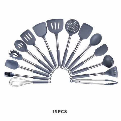 Quality Silicone Utensils Set Kitchen Accessories Non Stick Cooking Tool Heat Resistant Spatula Spoon Kitchenware Dropshipping