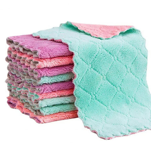 Rags Dish Towels 20 Pcs Superfine Fiber Dish Washing Rags Absorbent Kitchen Towels for Oil-proof Soft Tear-resistant Lint Free