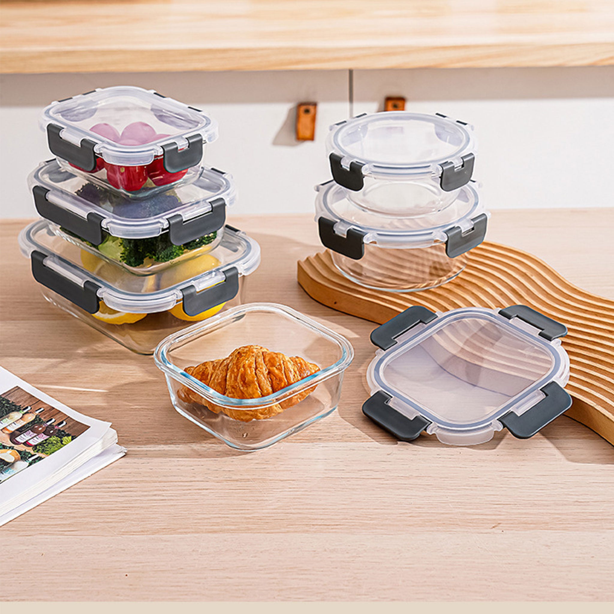 Rectangular Borosilicate Glass Lunch Box