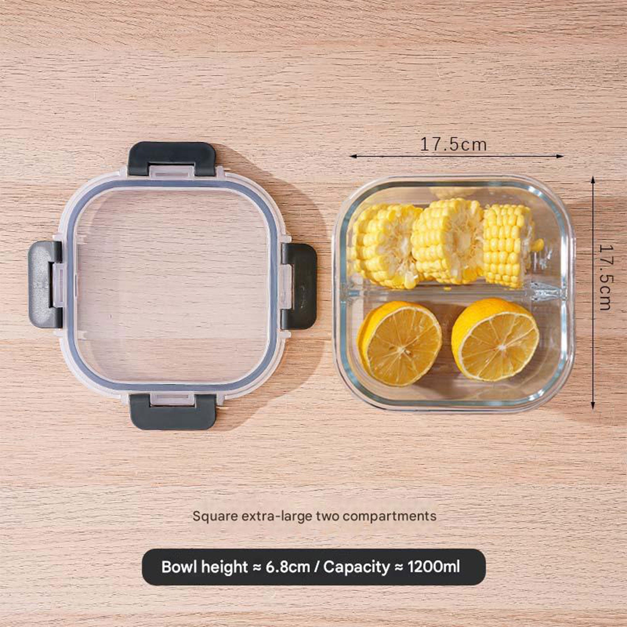 Rectangular Borosilicate Glass Lunch Box