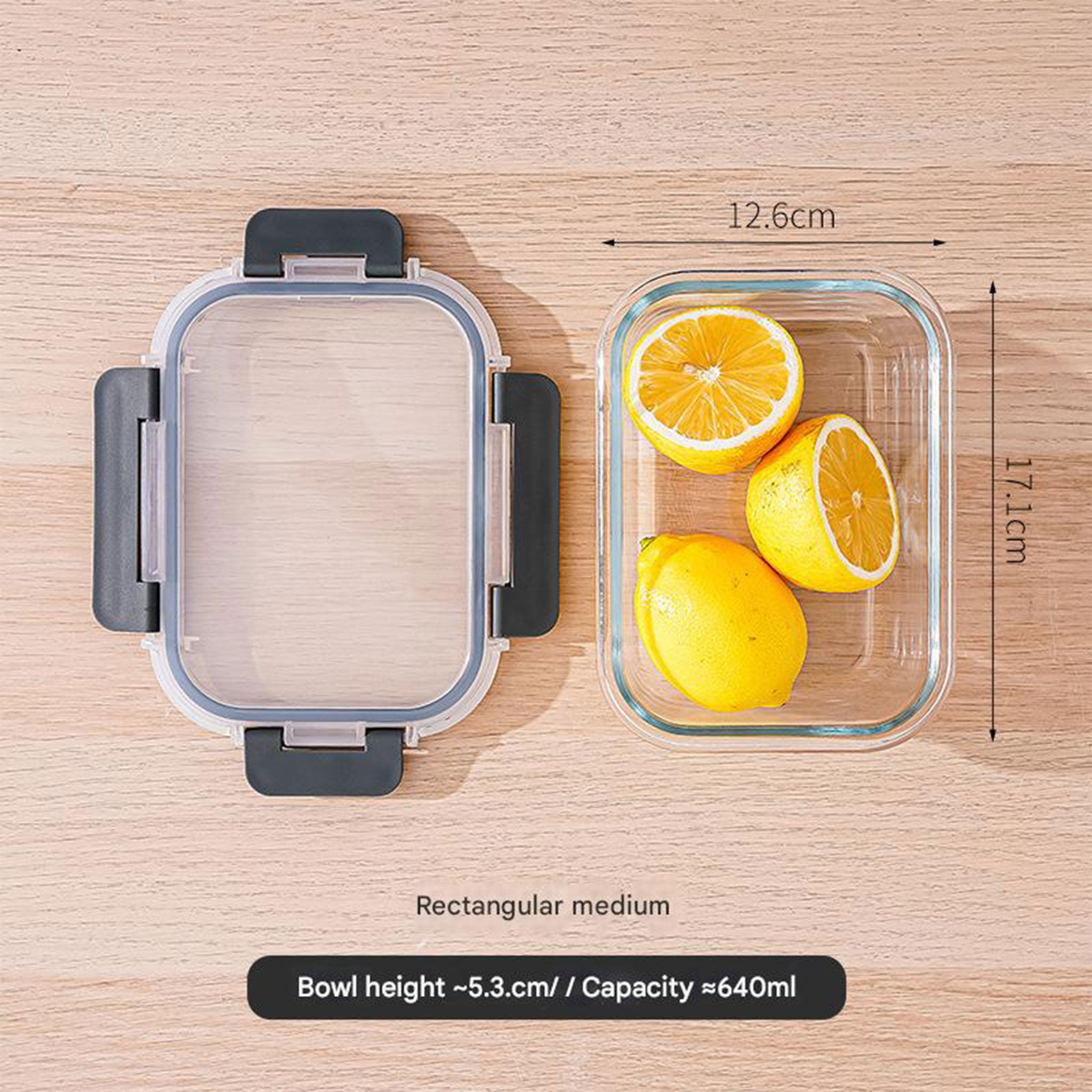 Rectangular Borosilicate Glass Lunch Box