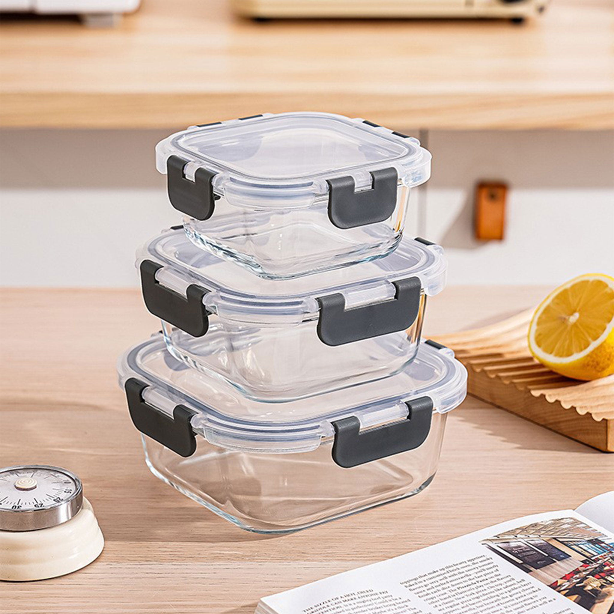Rectangular Borosilicate Glass Lunch Box