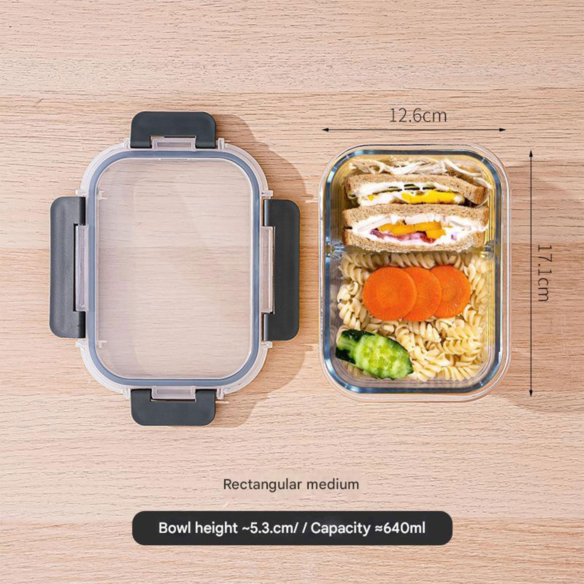 Rectangular Borosilicate Glass Lunch Box