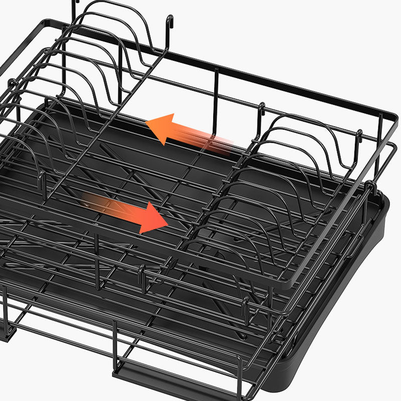 Retractable Dish Drying Rack with Water Tray