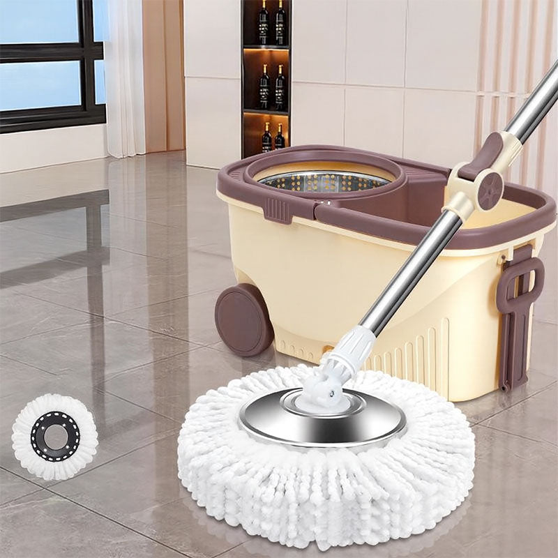 Rotating Mop with Self-Cleaning Bucket