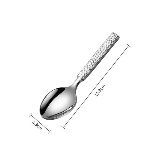 Thicken Stainless Steel Cutlery Set Western Hammered Pattern Spoon Fork Knife Dinnerware Set Tableware Utensils for Kitchen