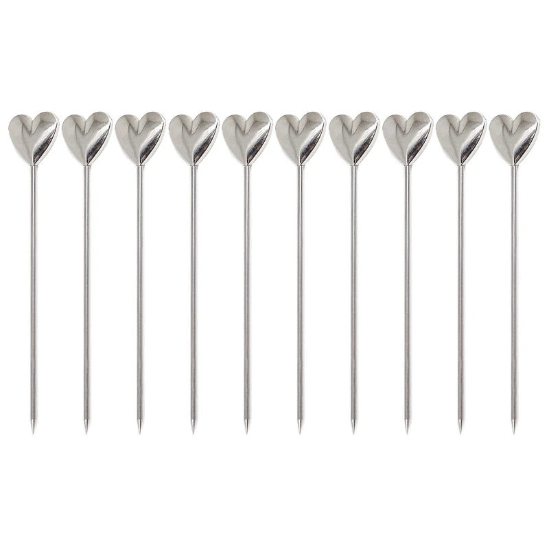 Y1UB Reusable Stainless Steel Cocktail Picks Sandwich Toothpicks for Party Home Bars