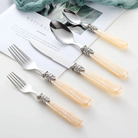 4pcs/set Dinnerware Set 304 Stainless Steel Steak Knife Fork Coffee Spoon Teaspoon Flatware Dishwasher Safe Kitchen Tablewar