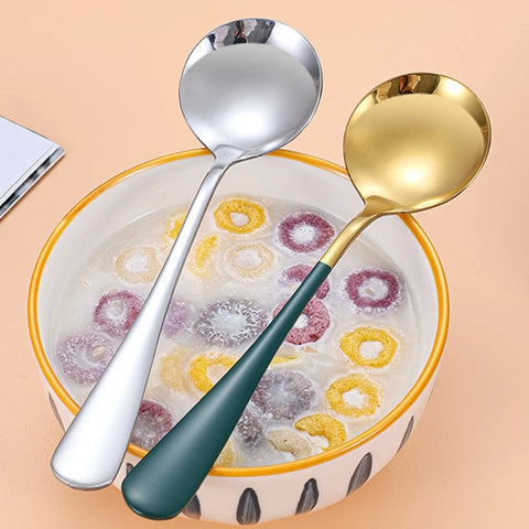 1Pc Stainless Steel Korean Spoon Household Kitchen Spoon Capacity Gold Silver Mirror Polished Cutlery Coffee Cutlery