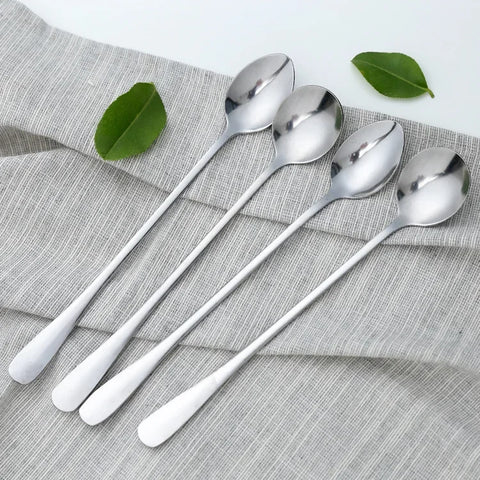 Long Handled Stainless Steel Coffee Spoon Ice Cream Dessert Tea Spoon for Picnic Kitchen Accessories