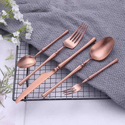 10/15/20/25/30Pcs Gold Tableware Dinnerware Stainless Steel Cutlery Set Sliver Knife Fork Spoon Set Kitchen Utensils Flateware