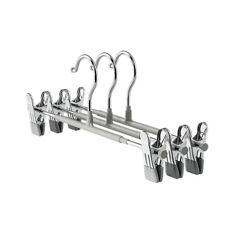 5pcs/pack Stainless Steel Pants Hangers Multifunctional Metal Hanger for Clothes Coat Non-slip Drying Hangers Closets Organizer