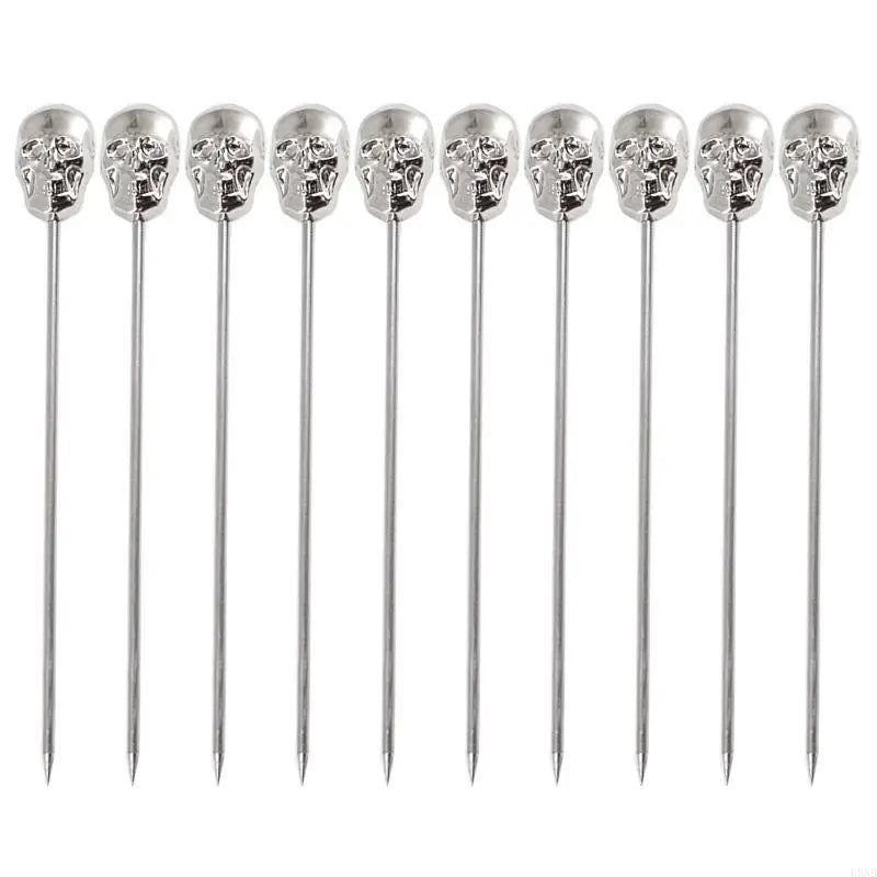 L9NB 10 PCS Cocktail Picks Stainless Steel Cocktail Toothpicks Reusable Cocktail Skewers Metal Cocktail Pick for Olives Fruit