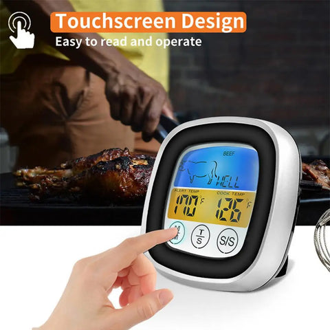 Oven Thermometer Kitchen Thermometer Core Temperature Probe Digital Alarm Meat Thermometer LCD Digital Food Cooking Thermometer