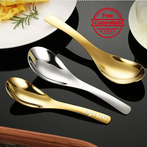 10pcs custom logo stainless steel soup spoon,customized premium tablespoons,personalized customized dessert spoon