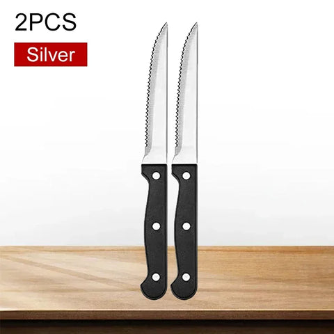 WXCOO Professional Kitchen Knives Steak Knife Set Stainless Steel Knife Serrated Beef Cleaver Restaurant Cutlery Dinner Knife