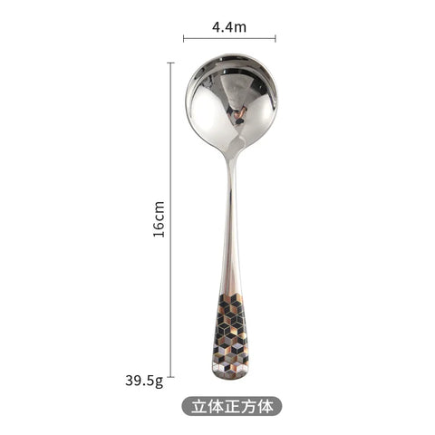 304 stainless steel Korean-style small round spoon chopsticks spoon embossed bump small spoon chopsticks cutlery set dinner set