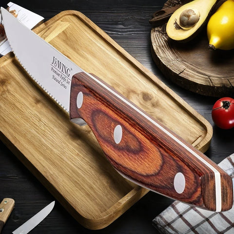 Mahogany Steak Knife Smooth Wide Handle Stainless Steel Household Steak Knife Serrated Hotel Knife Kitchen Fruit Knives To Steak