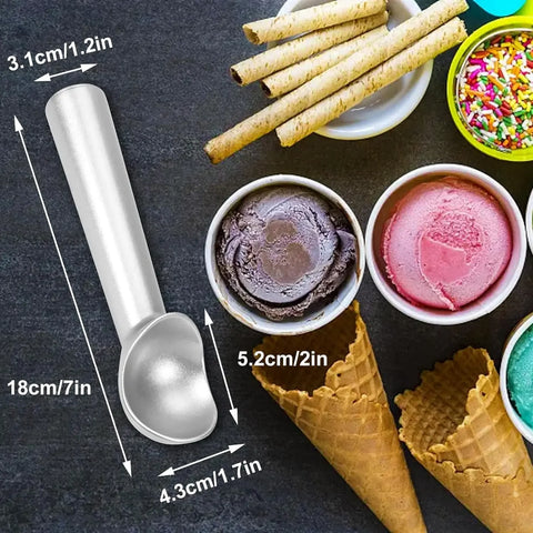 Nonstick Anti-Freeze Ice Cream Scoop 1.5 Ounces  Spoon One Piece Aluminum Design Ice Cream Scooper Kitchen Accessories Supplies