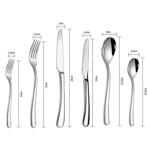 304 Stainless Steel Thickened Tableware Restaurant Steakhouse Western Grade Hotel Knife Fork and Spoon Set